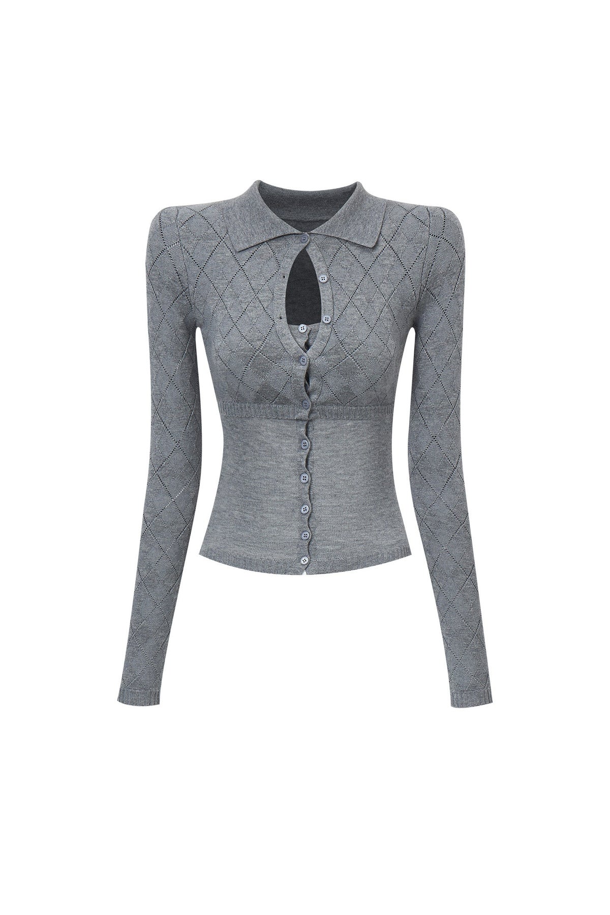 Retro Waist-Slimming Knit Cardigan
