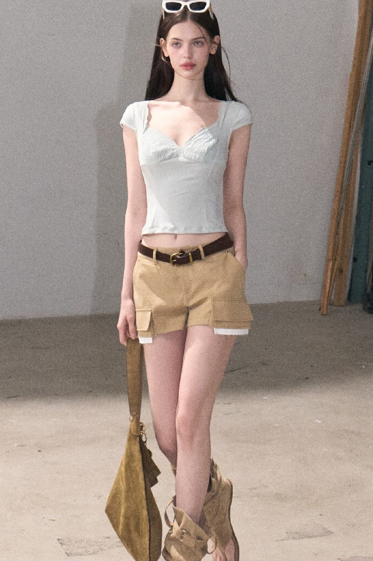 Color-Blocked Linen Pants