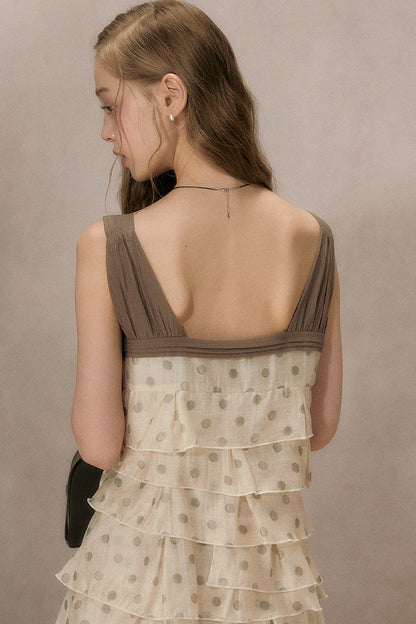 Apricot Polka Dot Dress