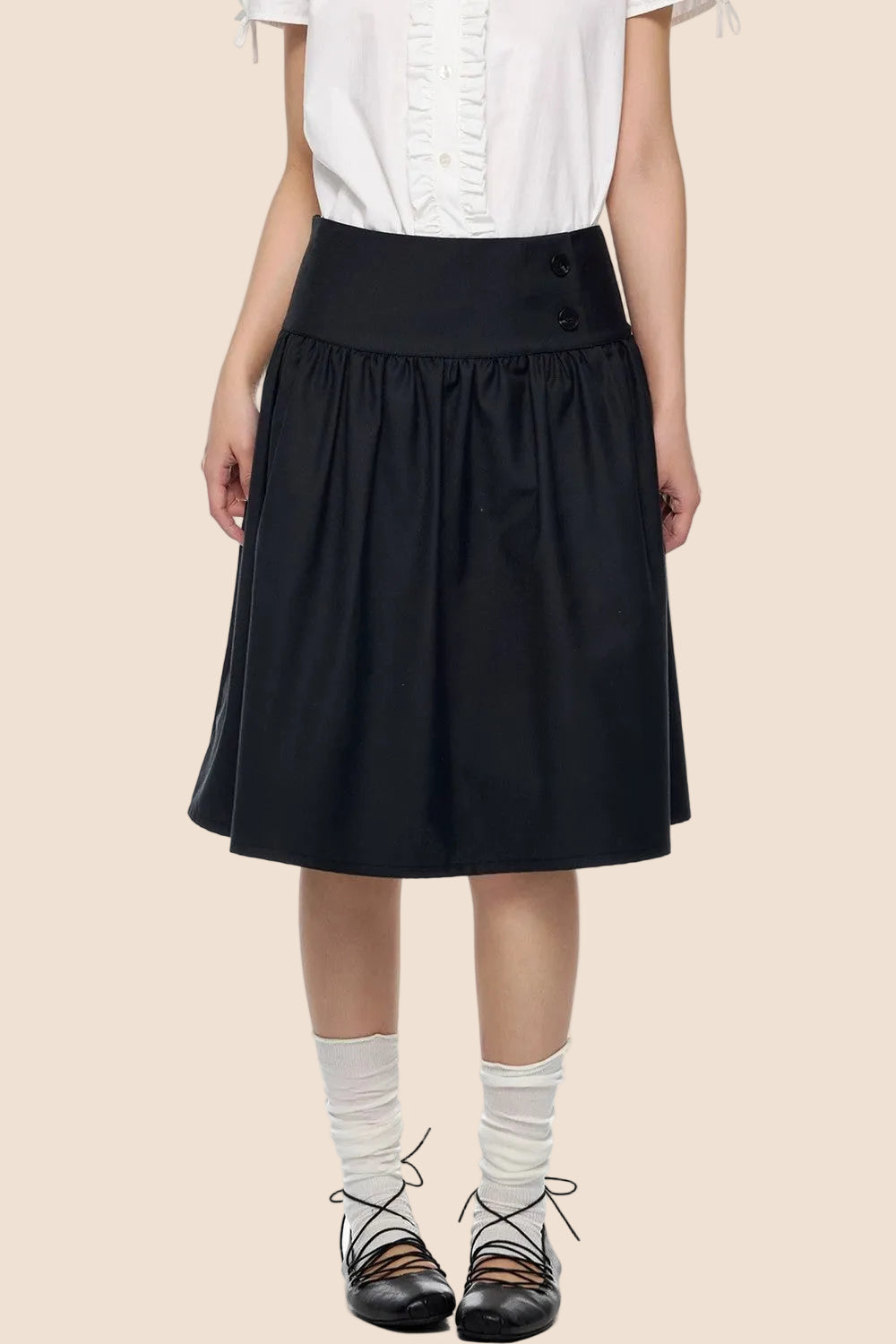 Falda plisada floral retro