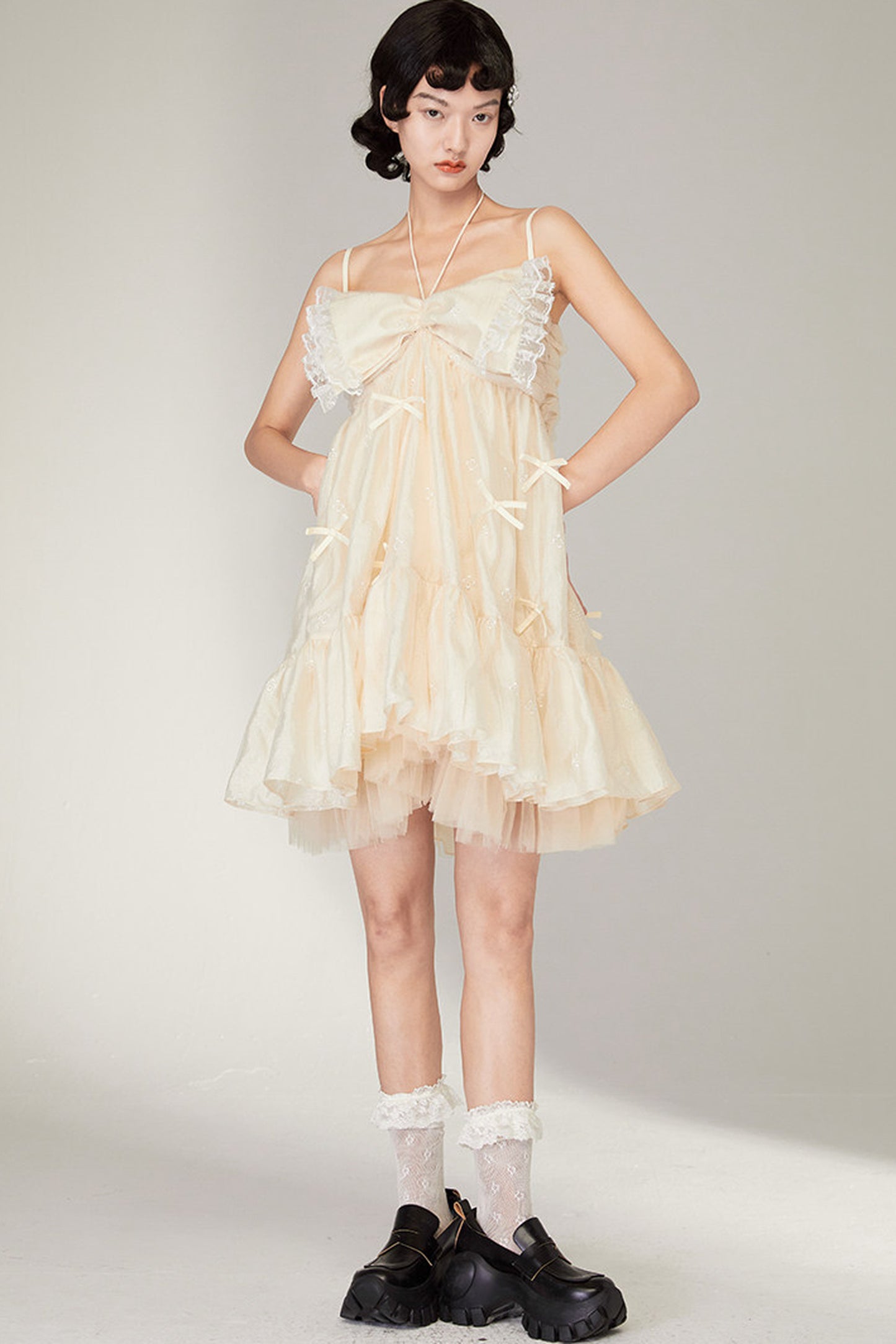 Bow Lace Camisole Dress