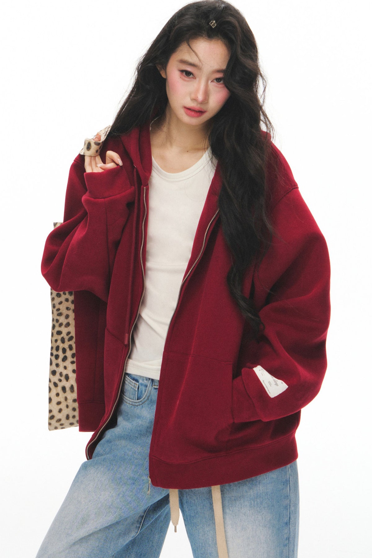 Loose Zip-Up Hoodie