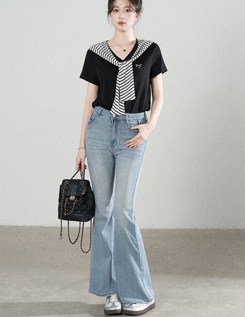 Multi-Color Shawl T-Shirt Set-Up