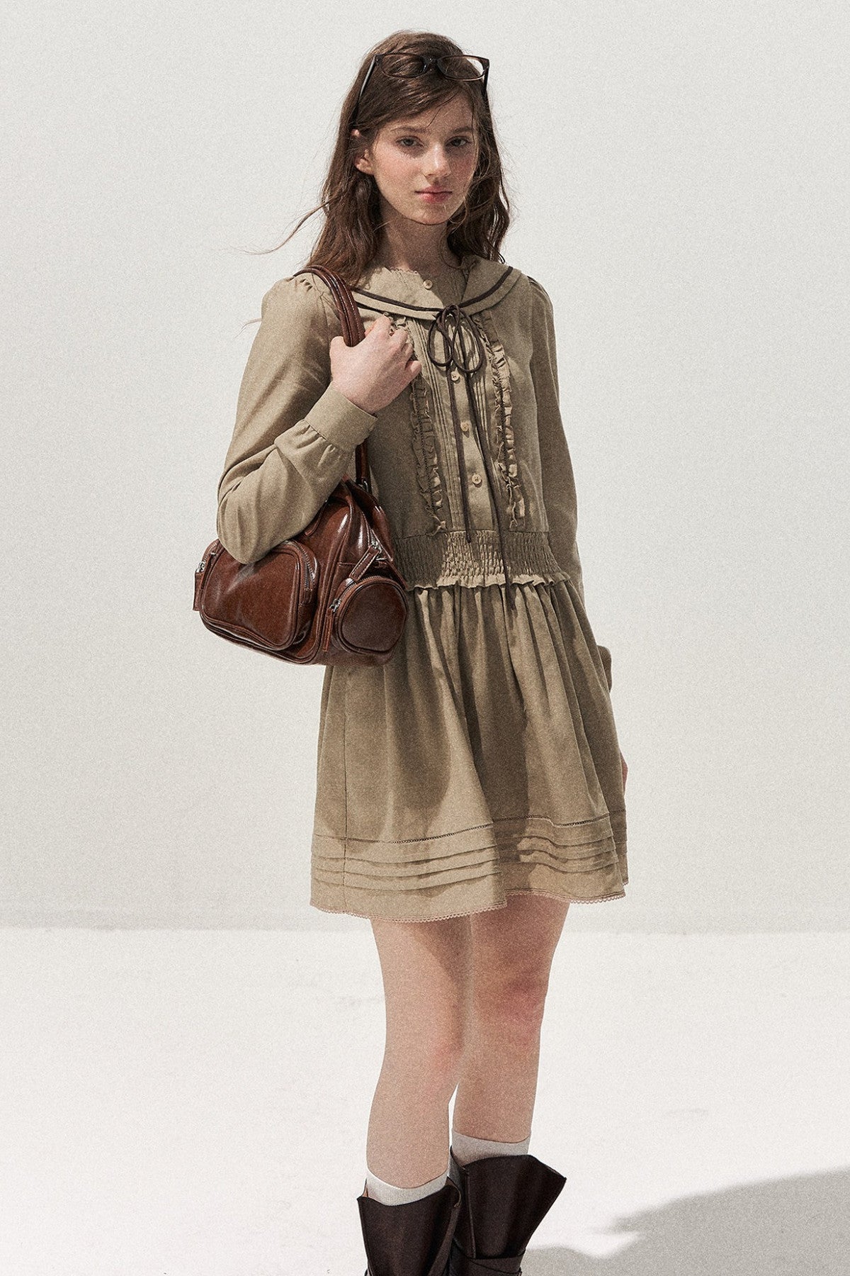Lyocell Sailor Collar Dress