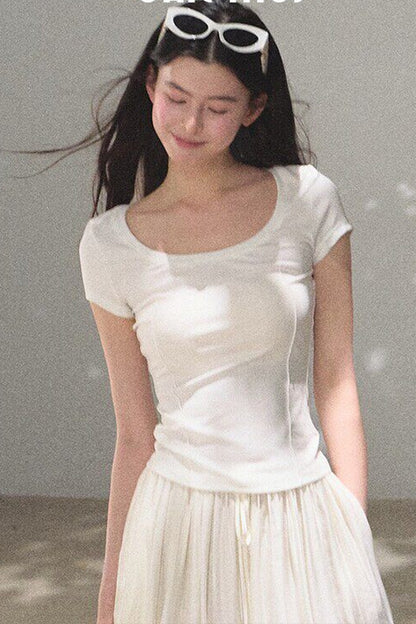 Slim-Fit U-Neck Lyocell Top