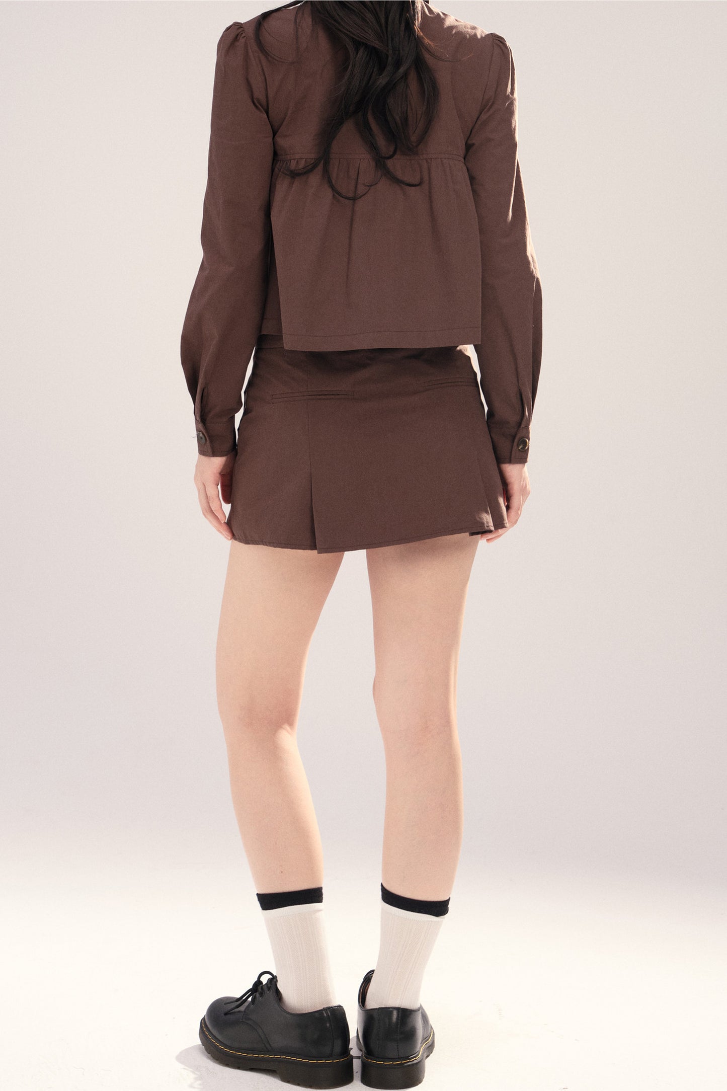 Buttoned High-Waisted A-Line Skirt