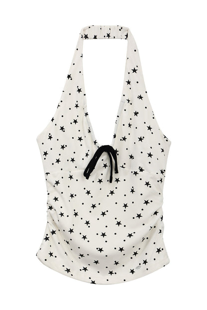 Top halter con estampado de estrellas