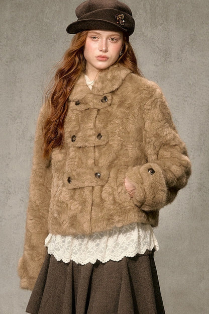 Vintage Thickened Faux Fur Jacket