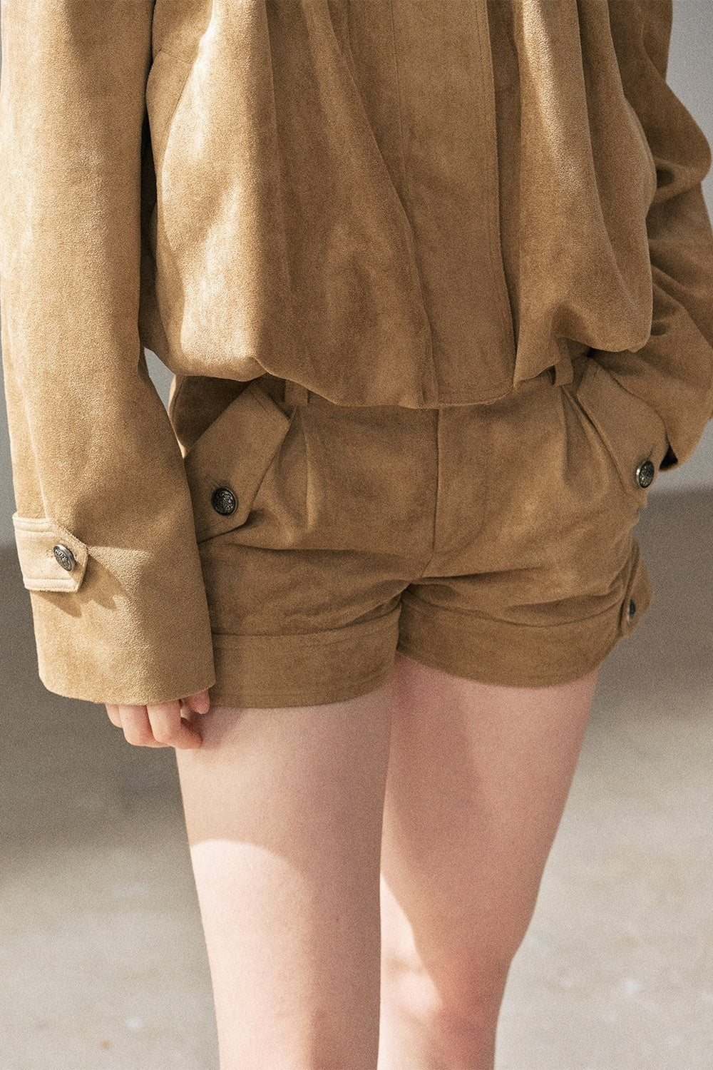 Ensemble veste et short en suédine