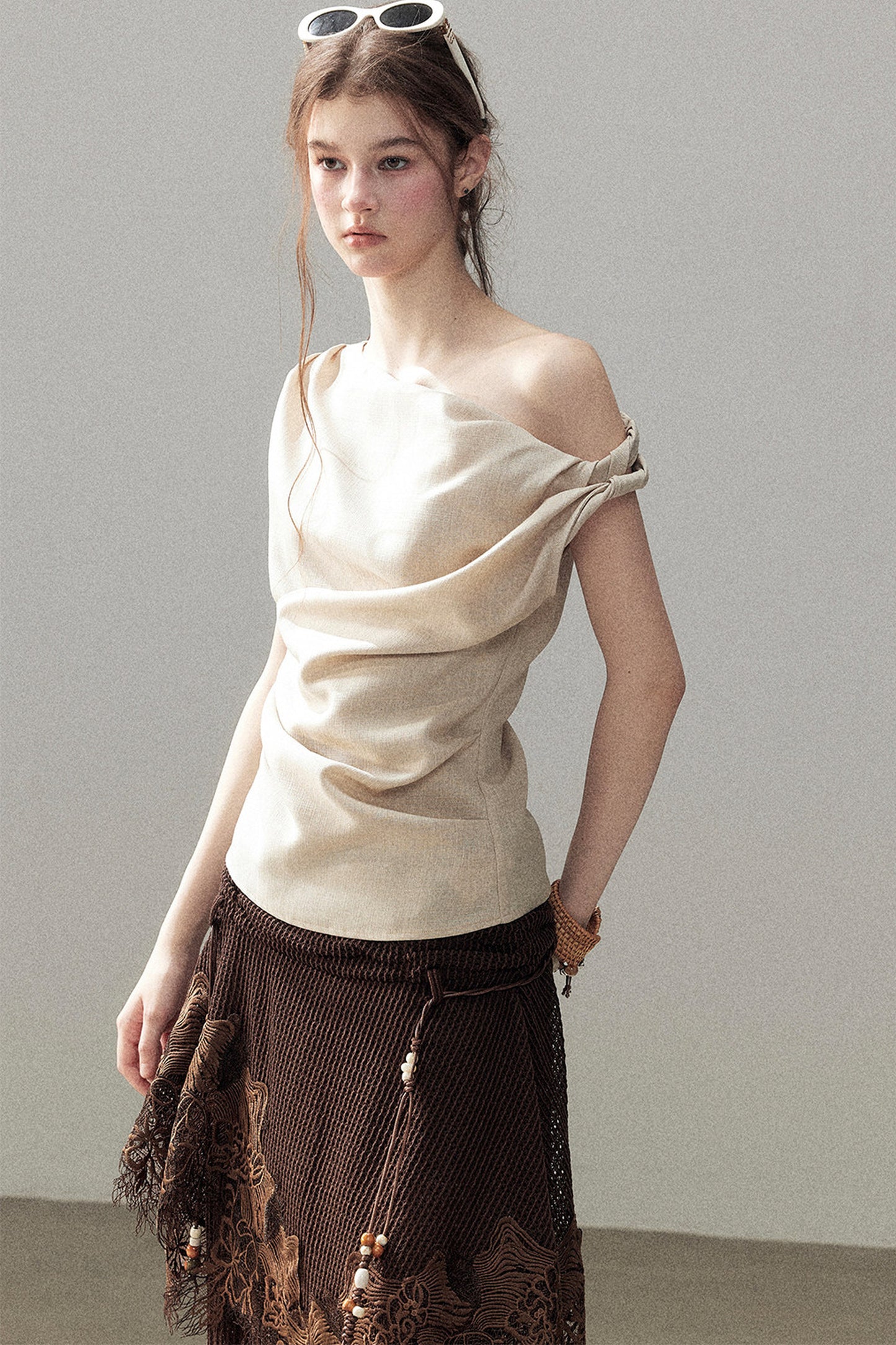Asymmetrical Shoulder Summer Top