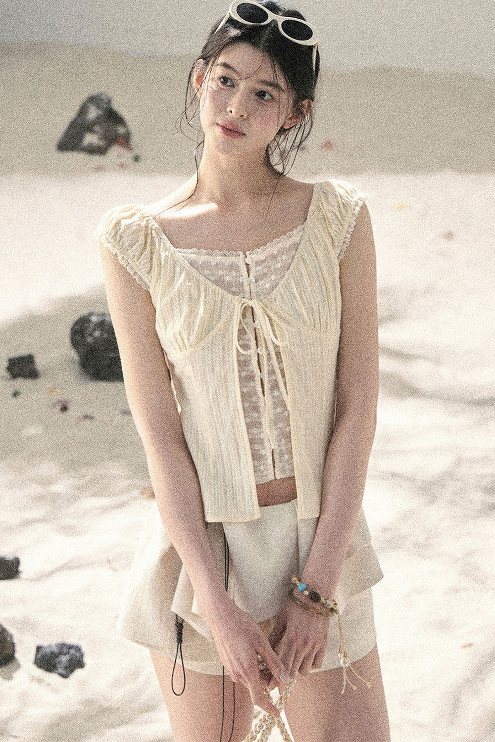 Soft Gauze Lace Blouse