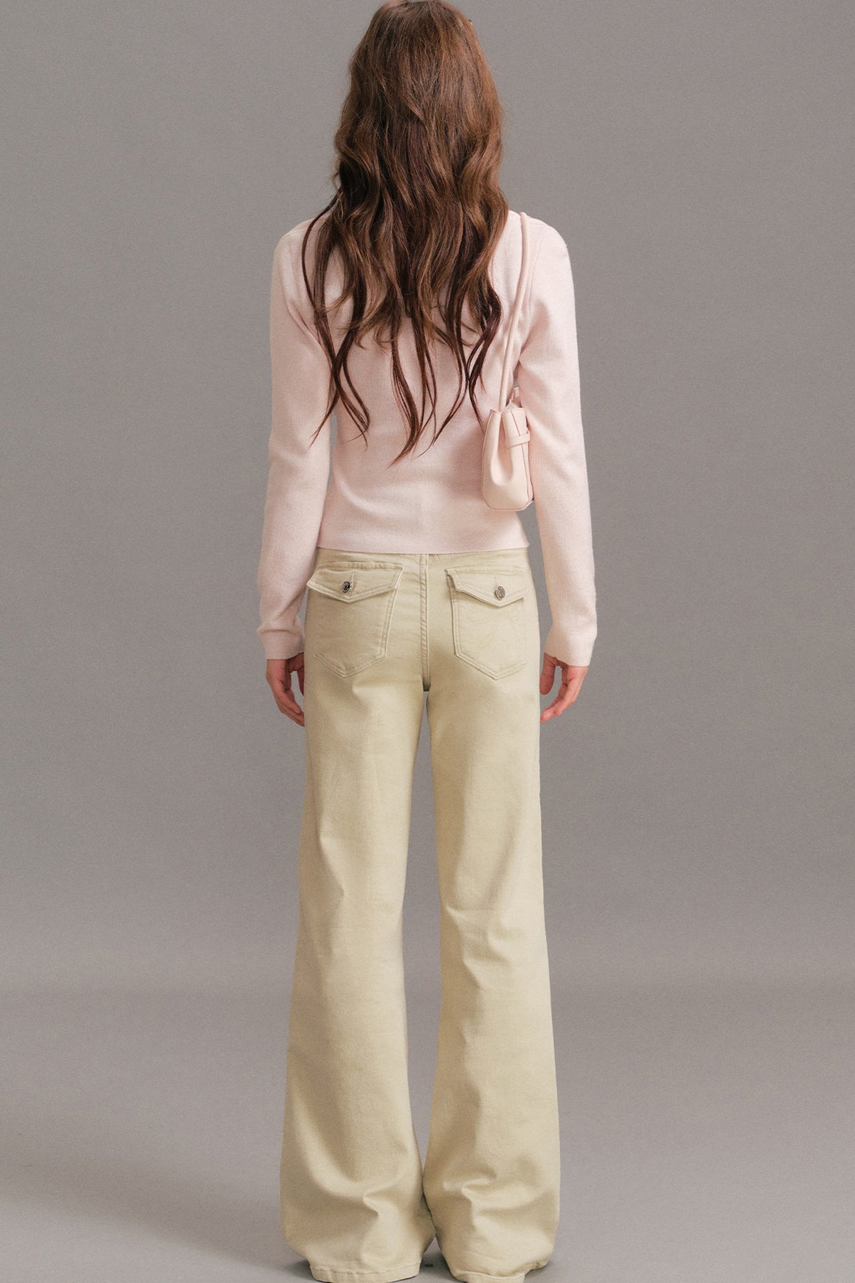 Mid-Rise Flared Flap Pocket Jeans