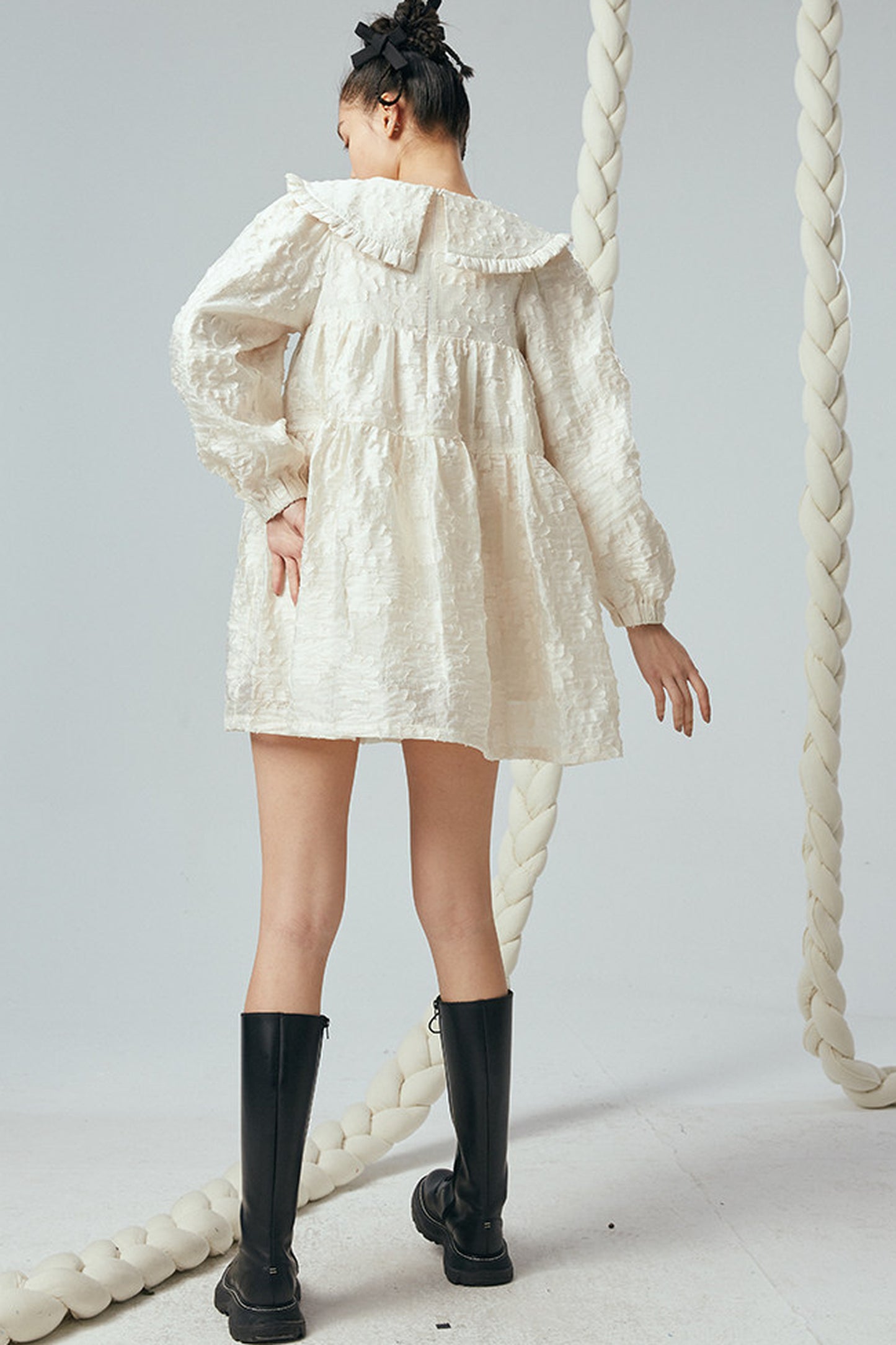 Ruffled Peter Pan Collar Dress