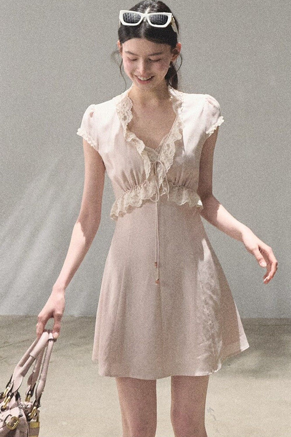 Lyocell Linen Lace Dress Set