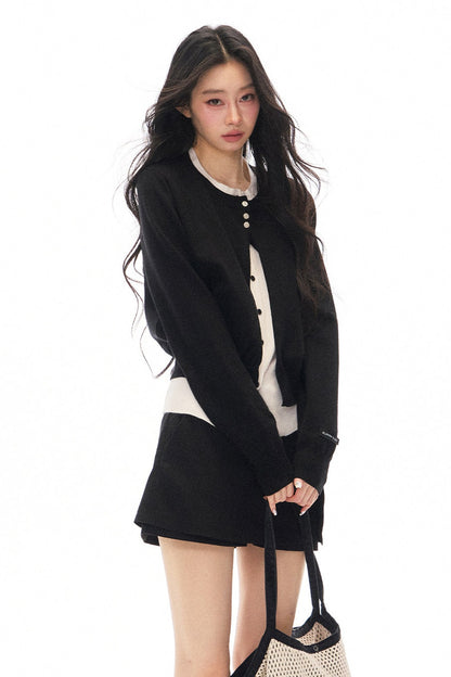 Knit Two-Piece Cardigan Jacket Set-Up