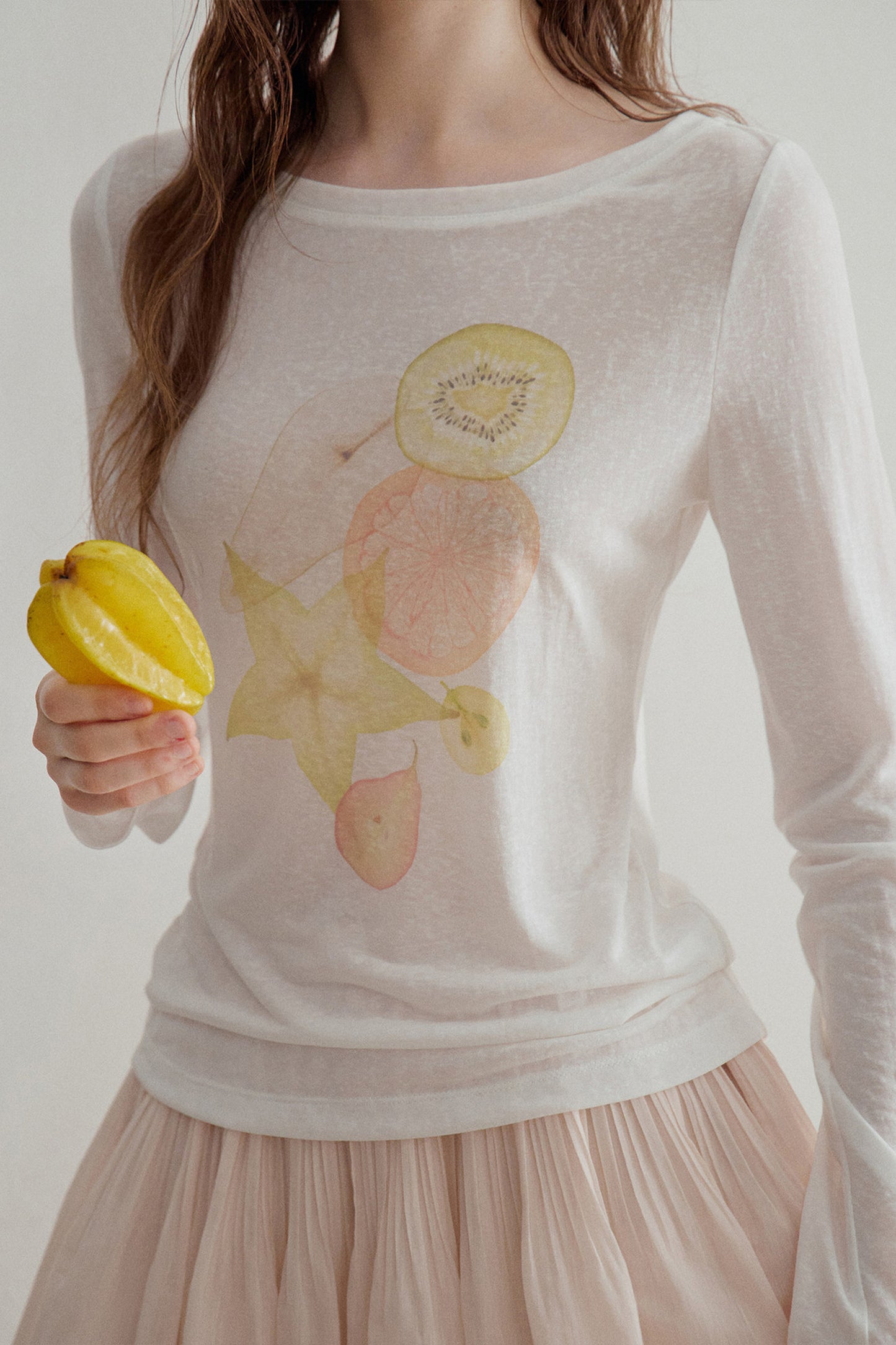 Lyocell Fruit Print Blouse