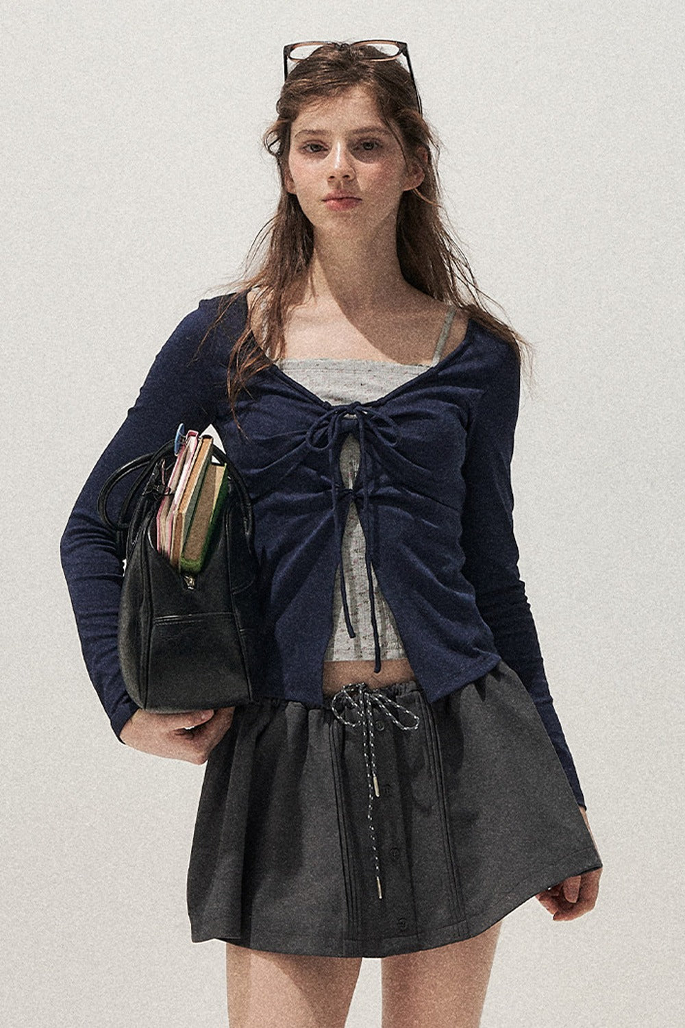Floral Knot Tie Long Sleeve T-Shirt