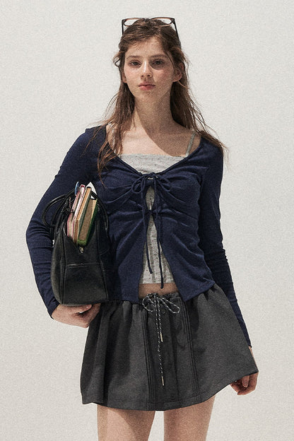 Floral Knot Tie Long Sleeve T-Shirt
