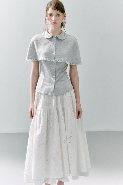 Cape Shirt and Skirt Set