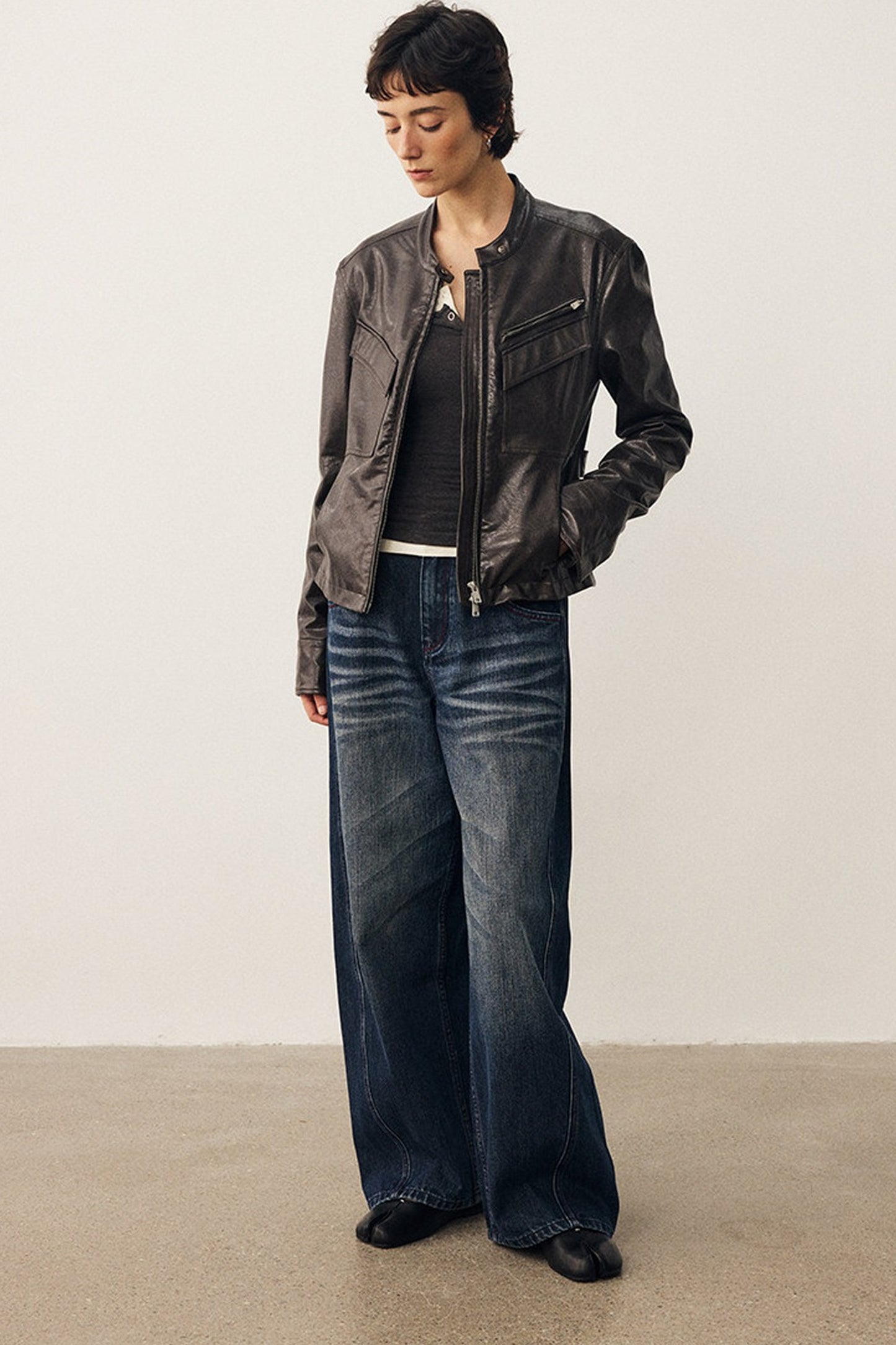 Blackcurrant Slim Leather Jacket