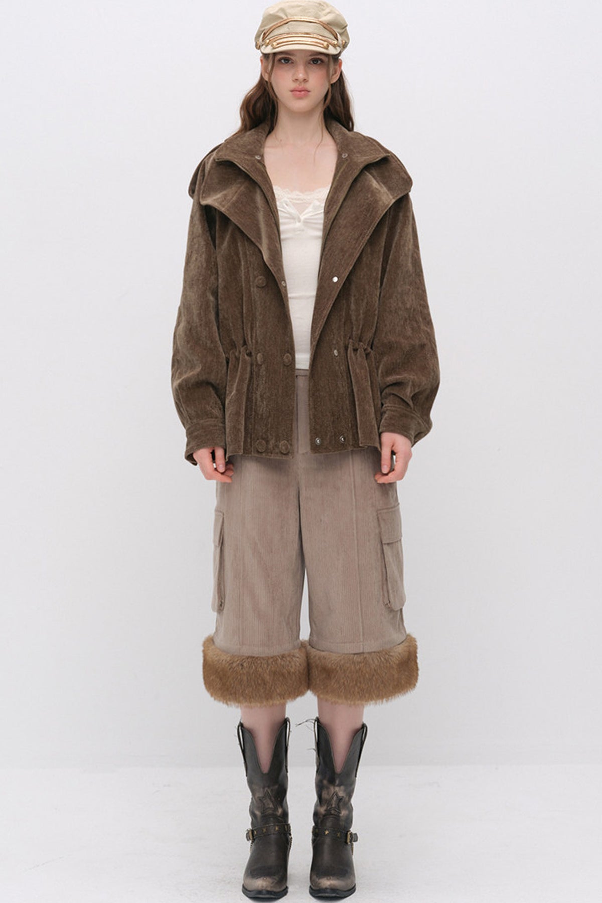 Detachable Chenille Down Jacket