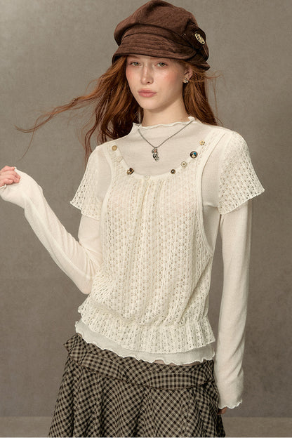 Hollow-Out Knit Sweater