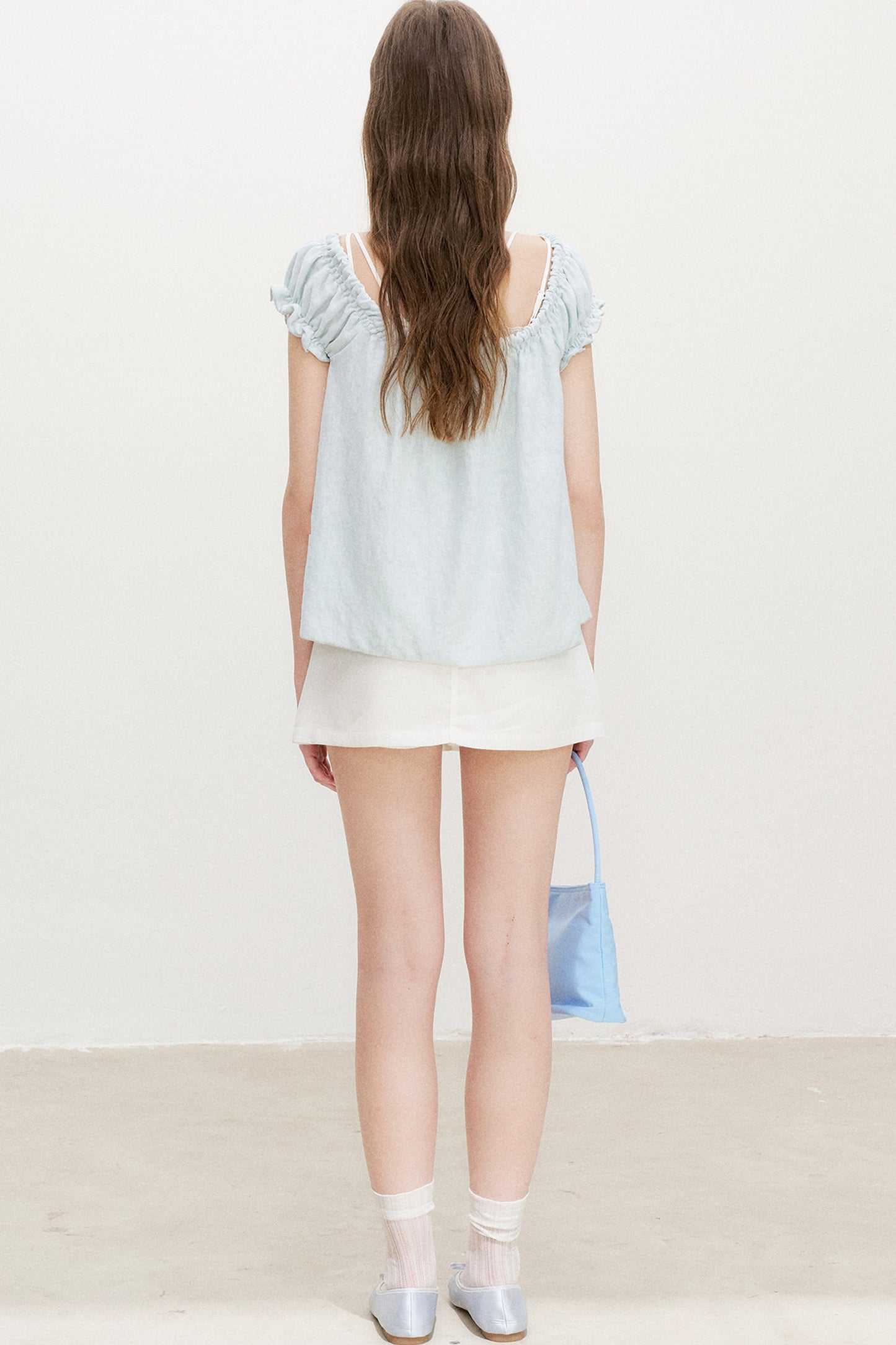 Snowflake Cotton Short-Sleeve Babydoll Top