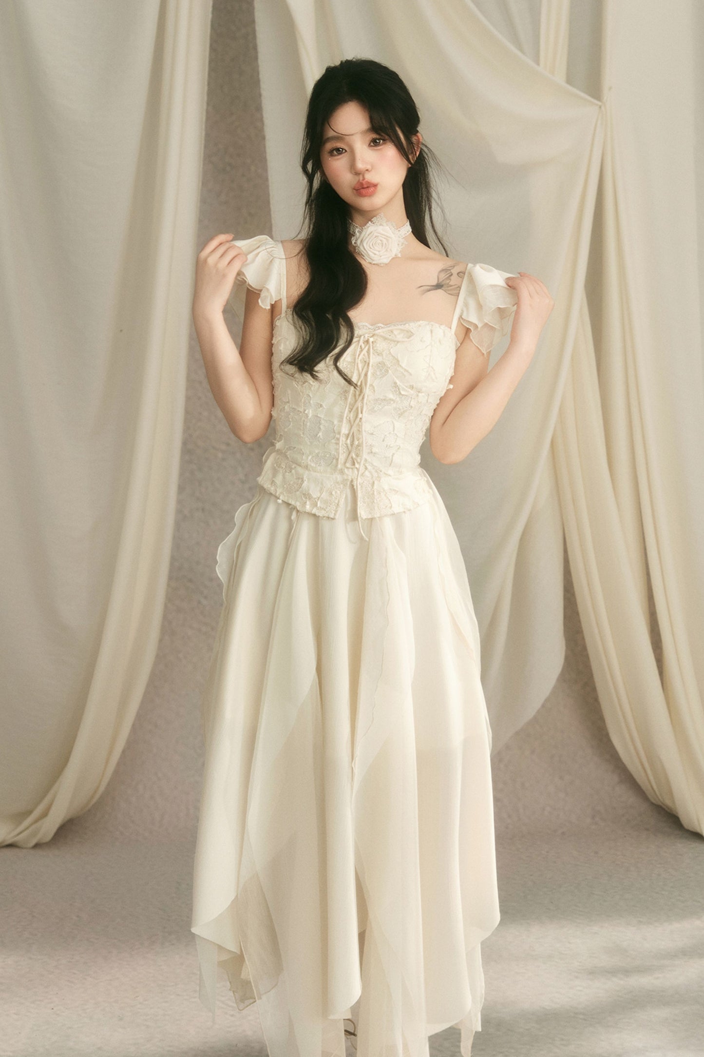 Irregular Hem Flutter Dress