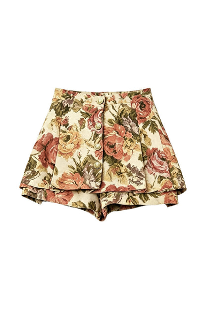 High-Waisted Floral Print Skirt