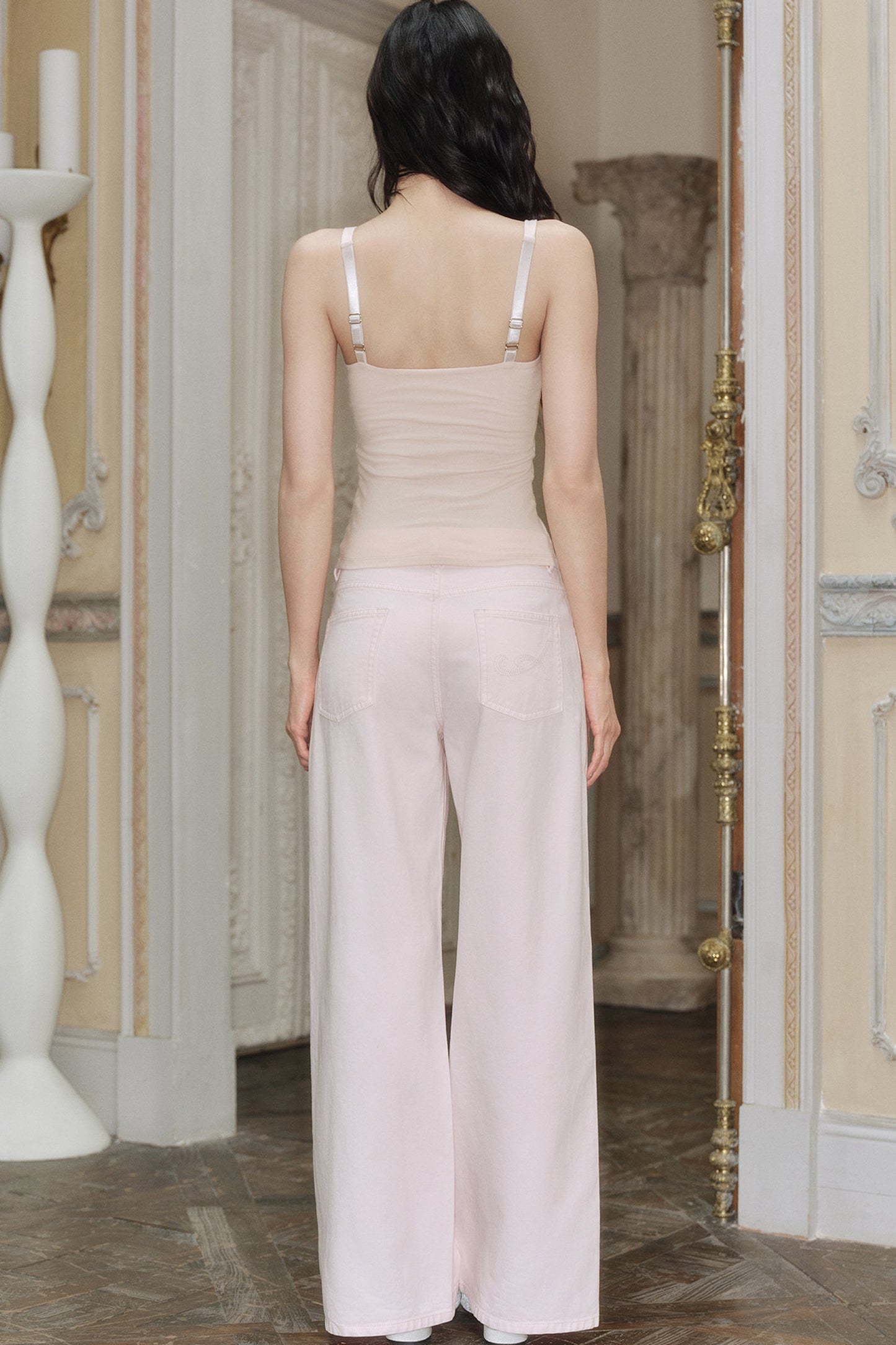 Lyocell Blend Low-Rise Wide-Leg Jeans