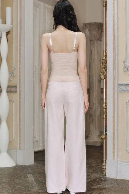 Lyocell Blend Low-Rise Wide-Leg Jeans