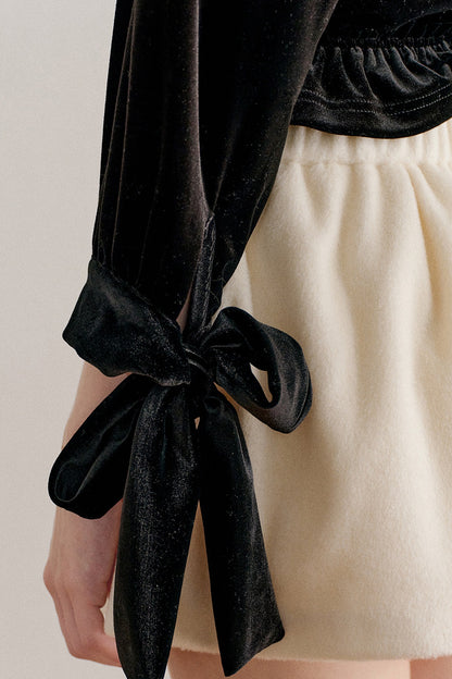 Reversible Velvet Peter Pan Collar Shirt