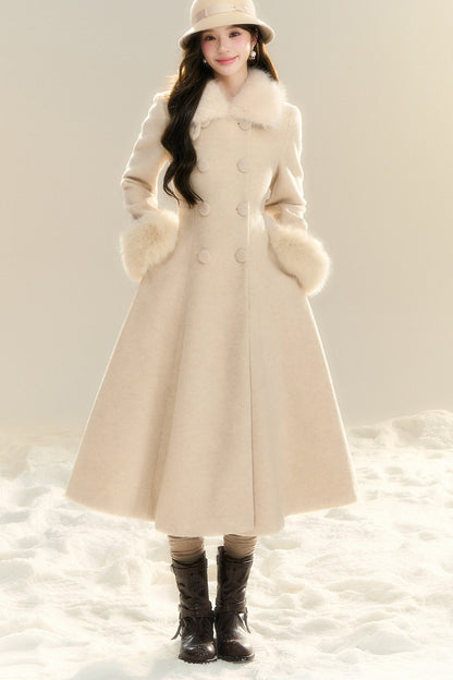 Oatmeal Camel Hepburn Style Long Coat