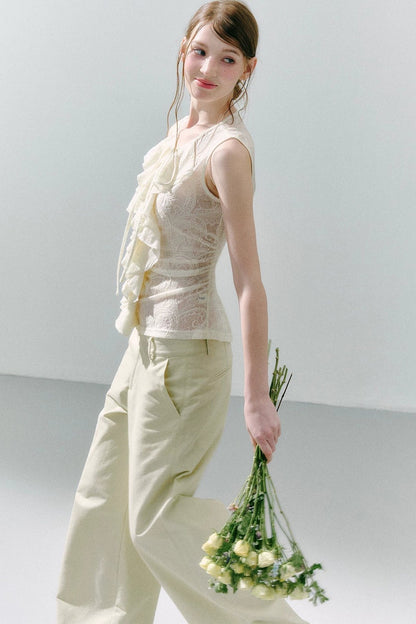 Romantic Lace Trim Pants