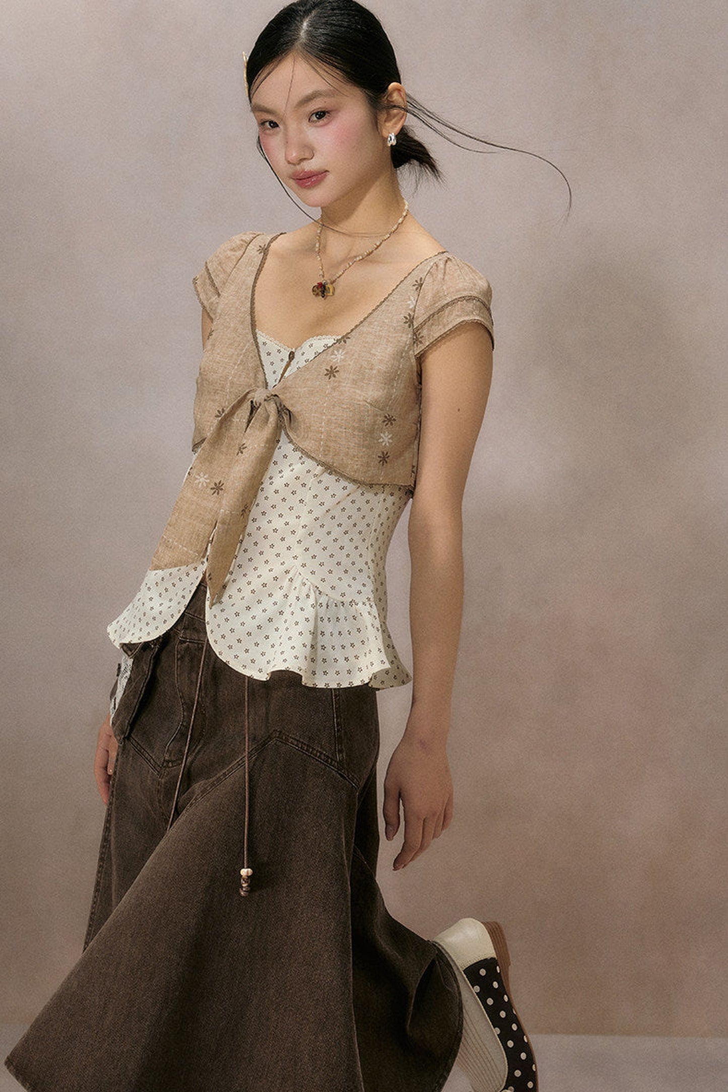 Irregular Denim A-Line Skirt