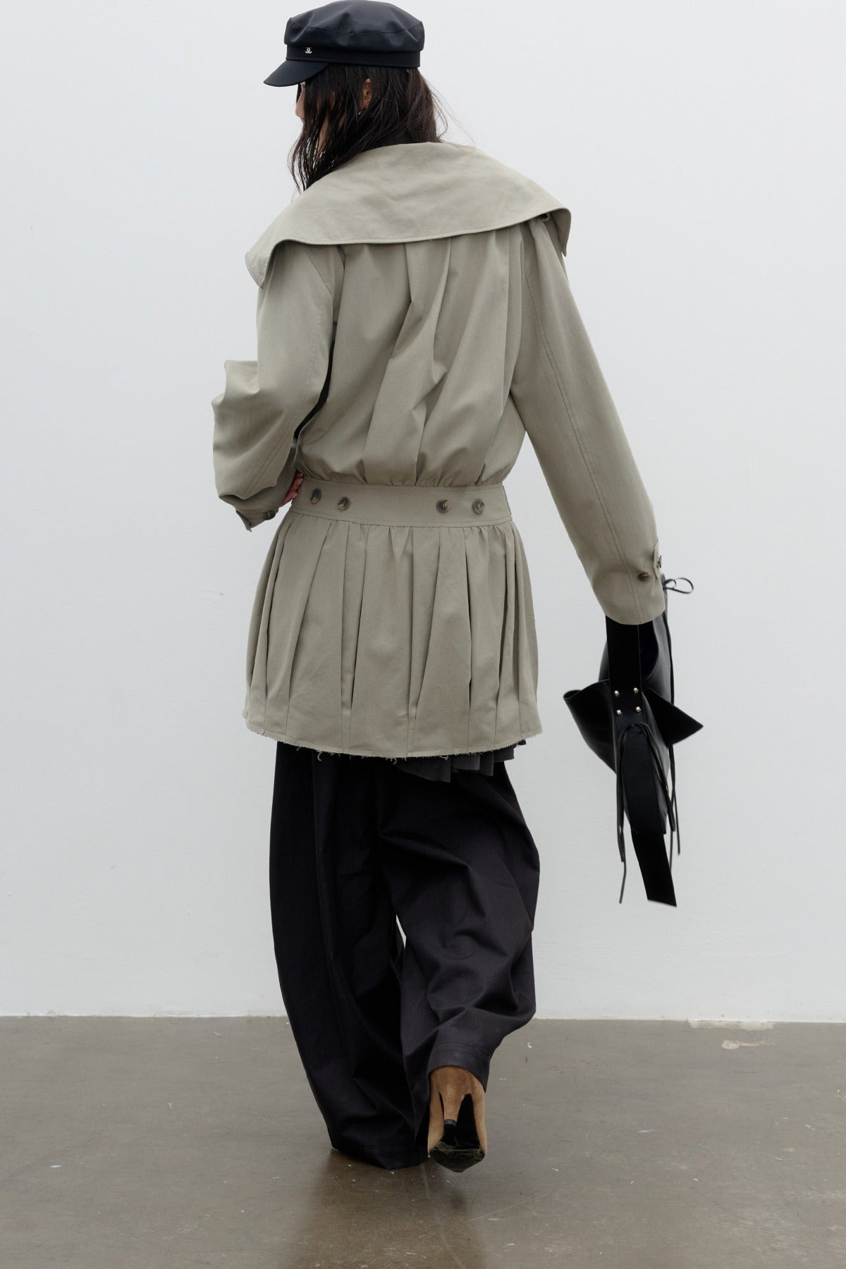Sculptural Pleated Balloon Windbreaker