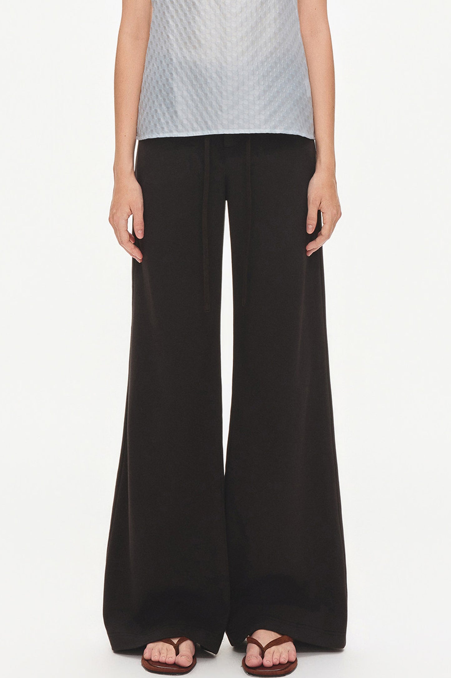 Drawstring Wide-Leg Trousers