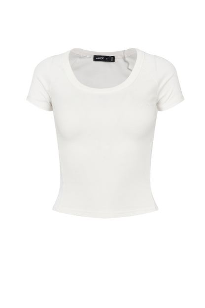 Top retrò a maniche corte raglan