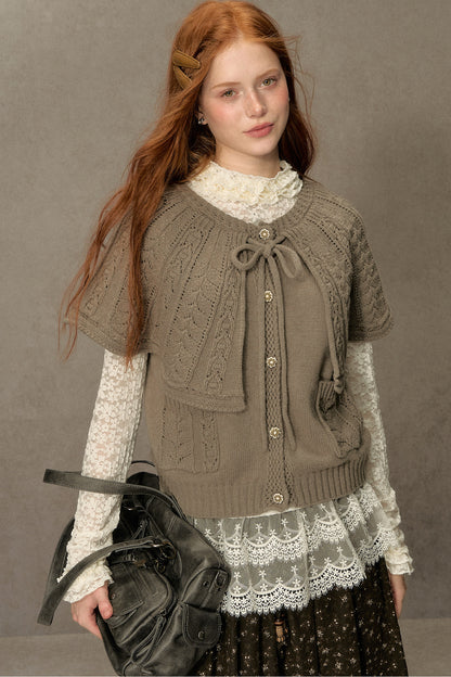 Cable Knit Cape Sweater
