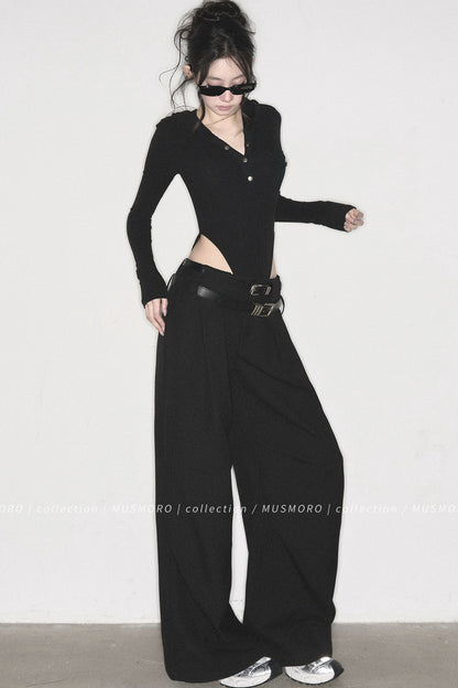 Brushed Ribbed Hooded Cutout Top