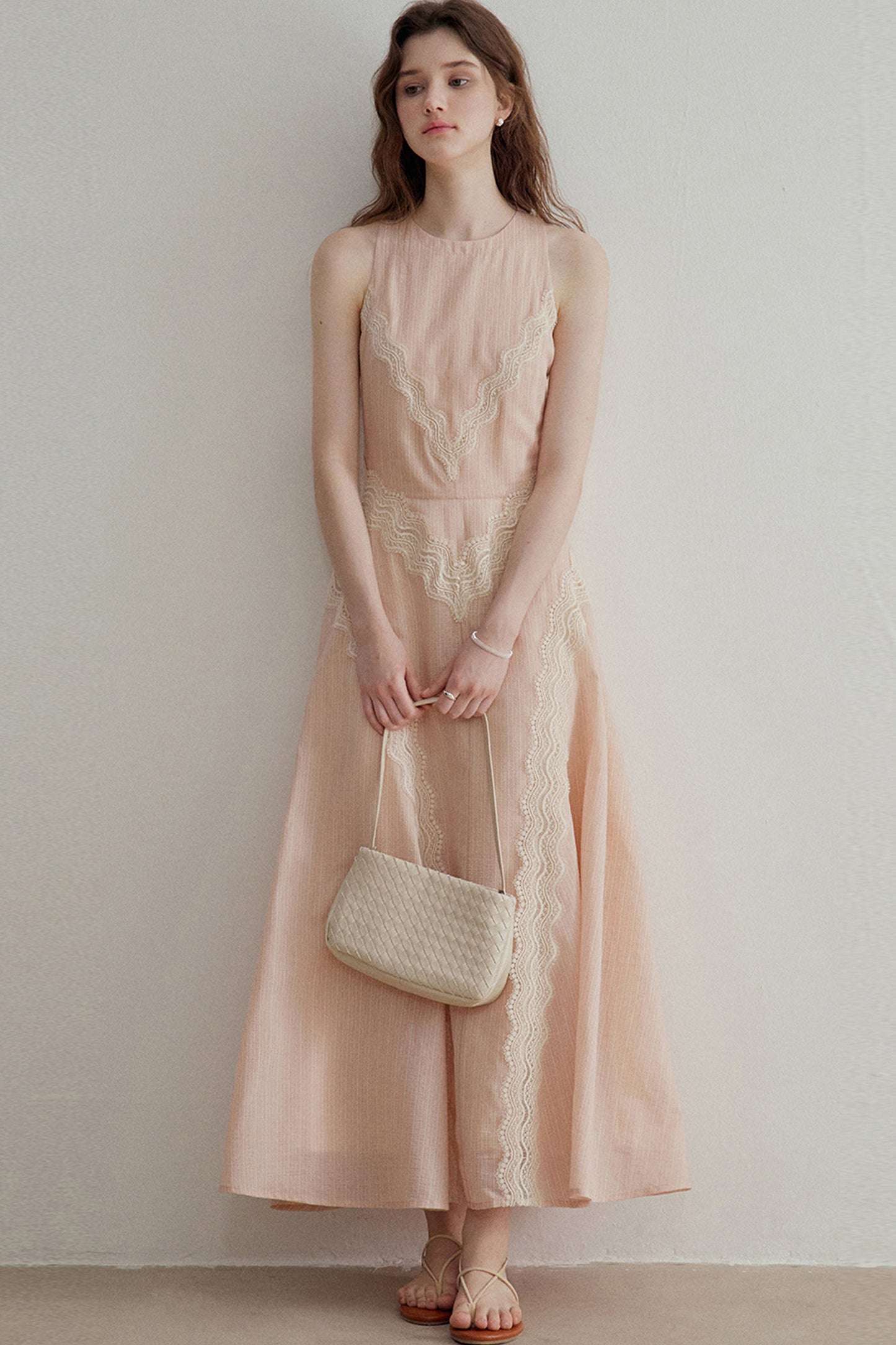 Elegant Lace Halter Dress