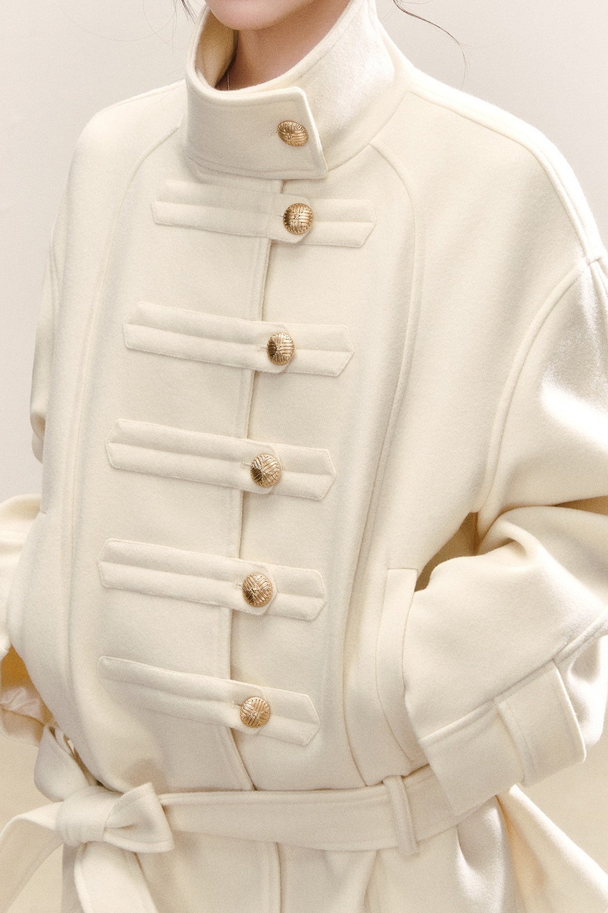 Loose Stand Collar Woolen Jacket