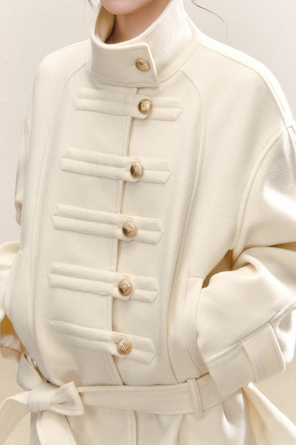 Loose Stand Collar Woolen Jacket