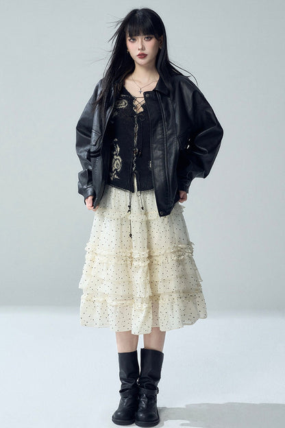 Short Black Leather Jacket