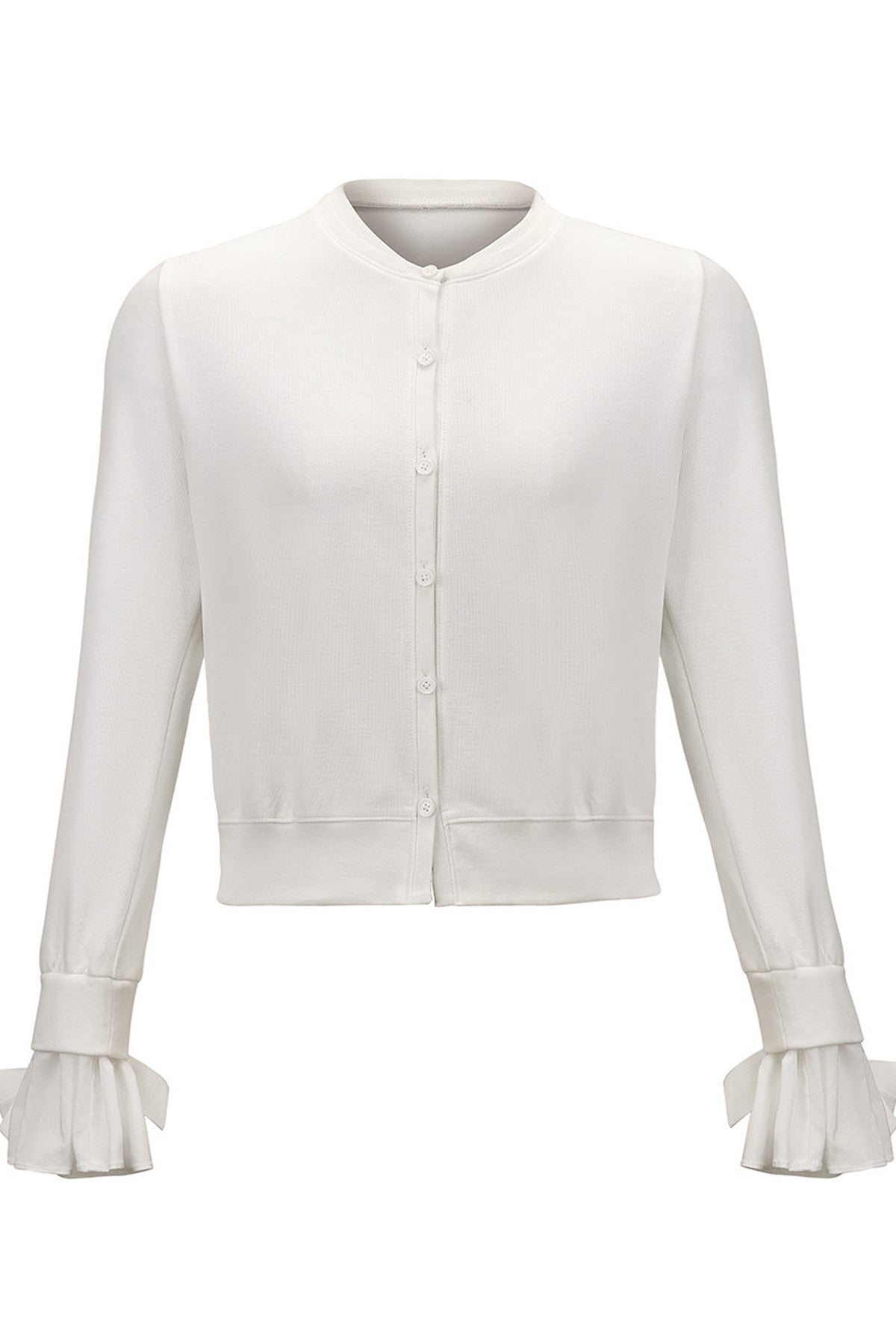 Layered-Look Bow Knit Cardigan