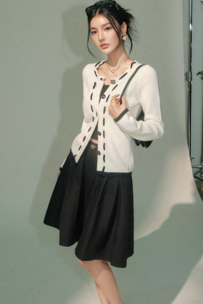 Knitted Cardigan Skirt Set-Up