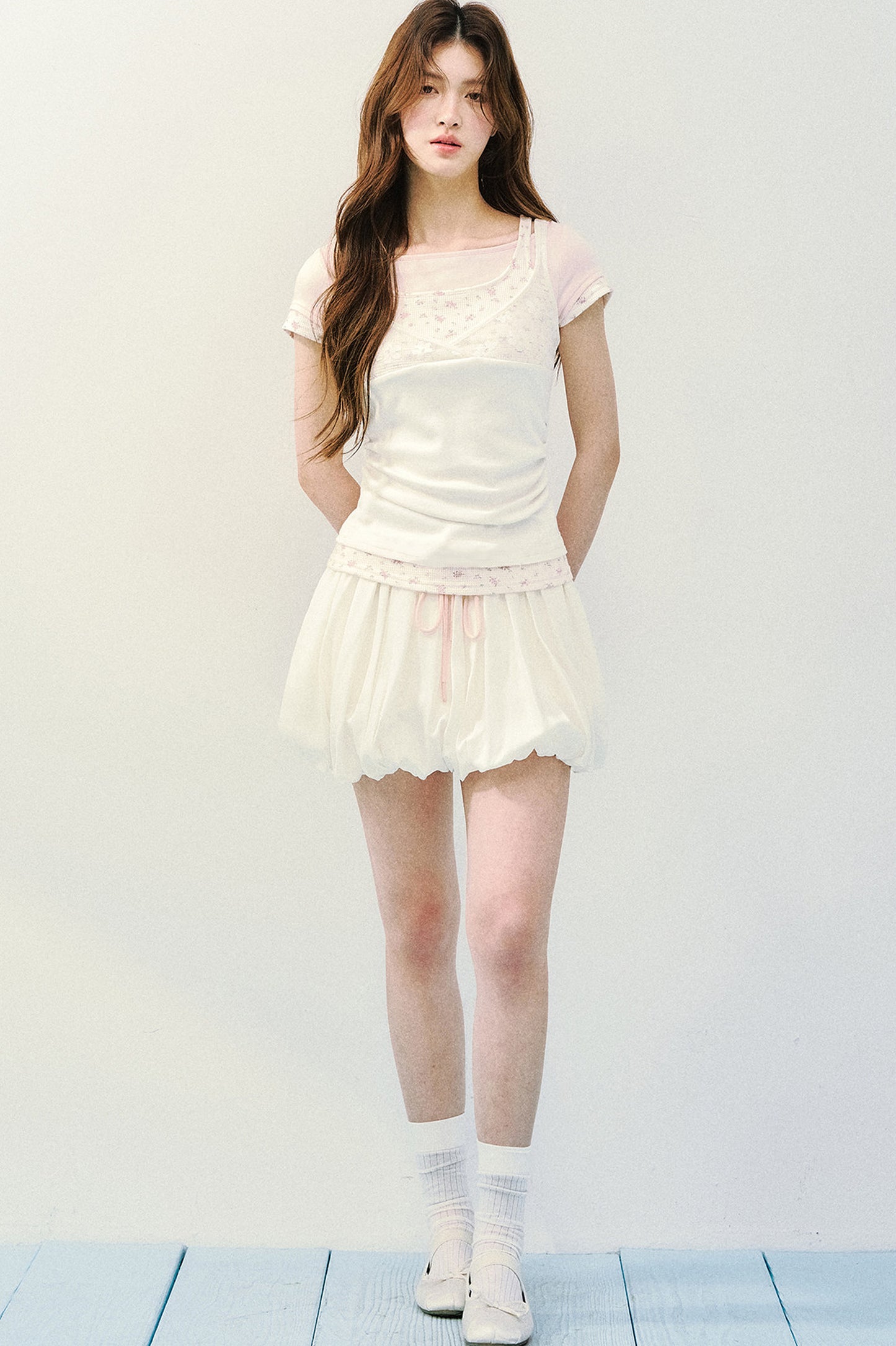 Canotta a maglia con pizzo