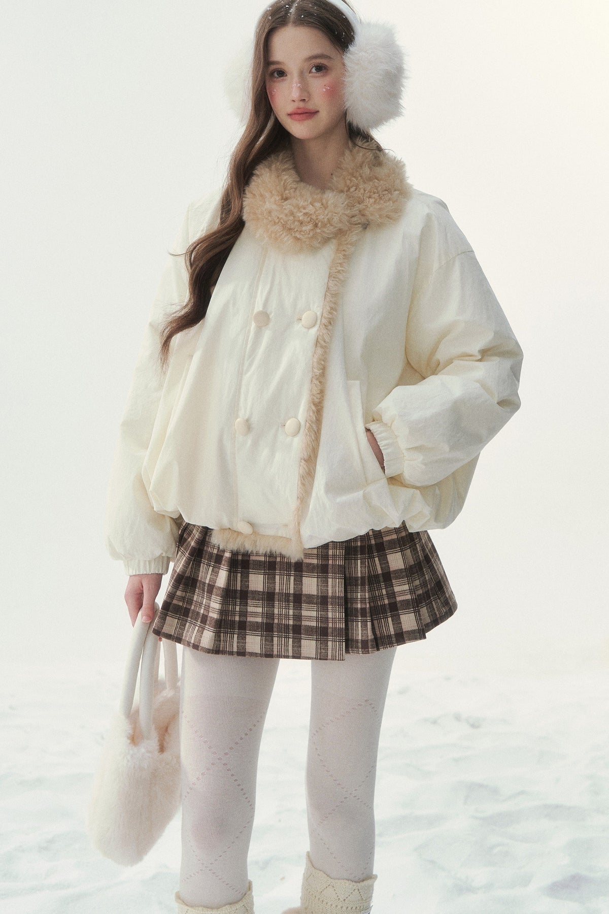 White Birch Double-Breasted Duck Down Jacket
