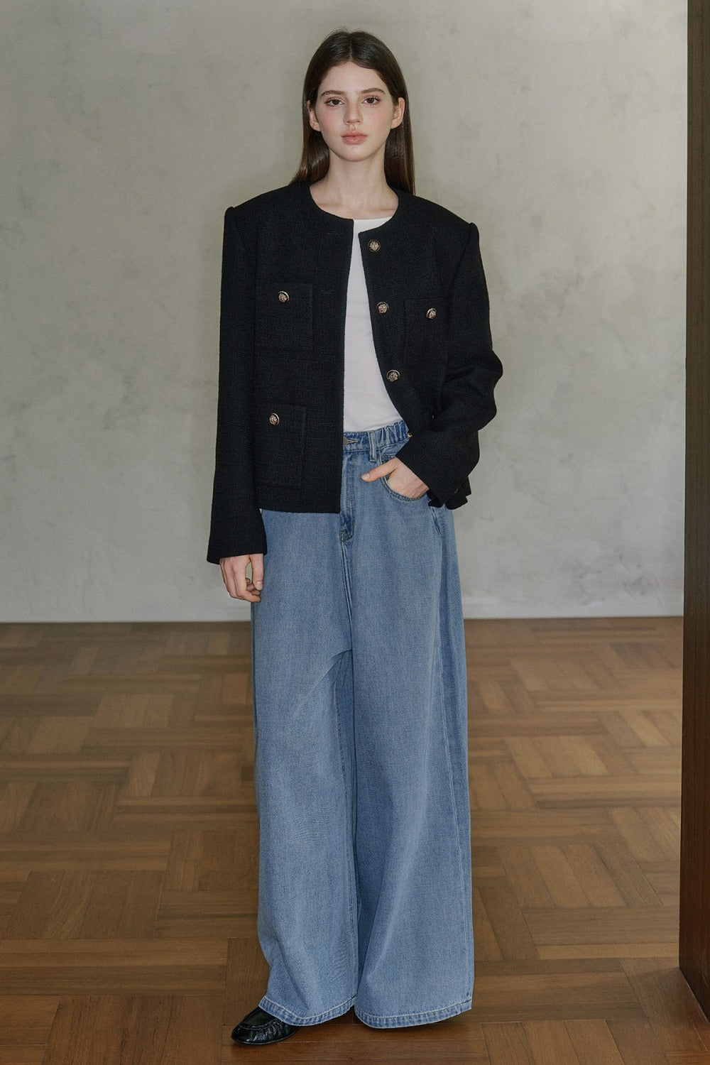 Pantaloni in denim a vita bassa