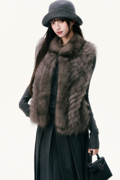 Saga Fox Fur Straight Vest